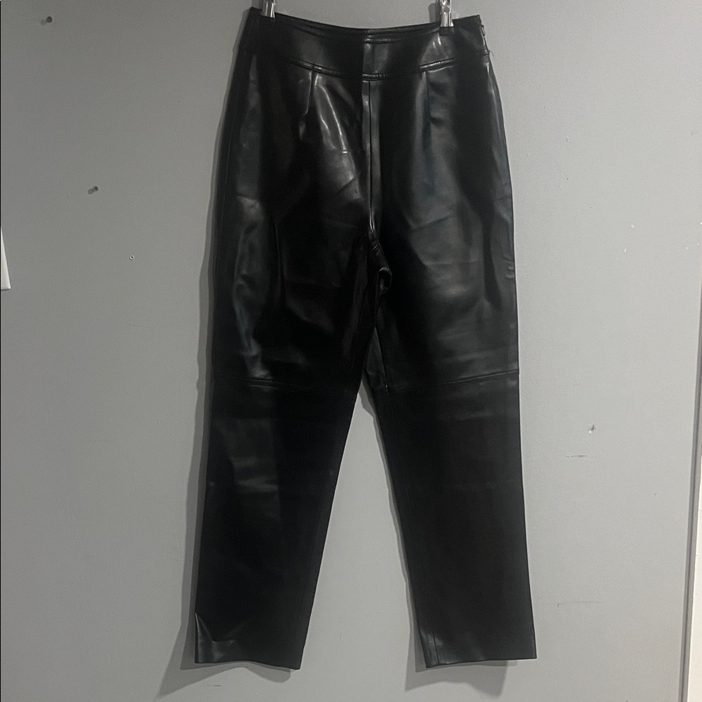 Together Black Faux Leather Straight-Leg Pants 8